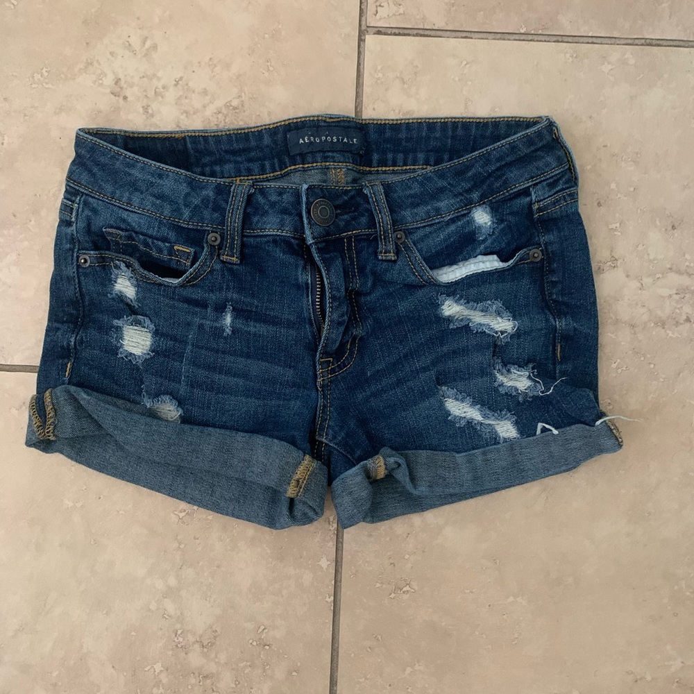Mid rise jean shorts